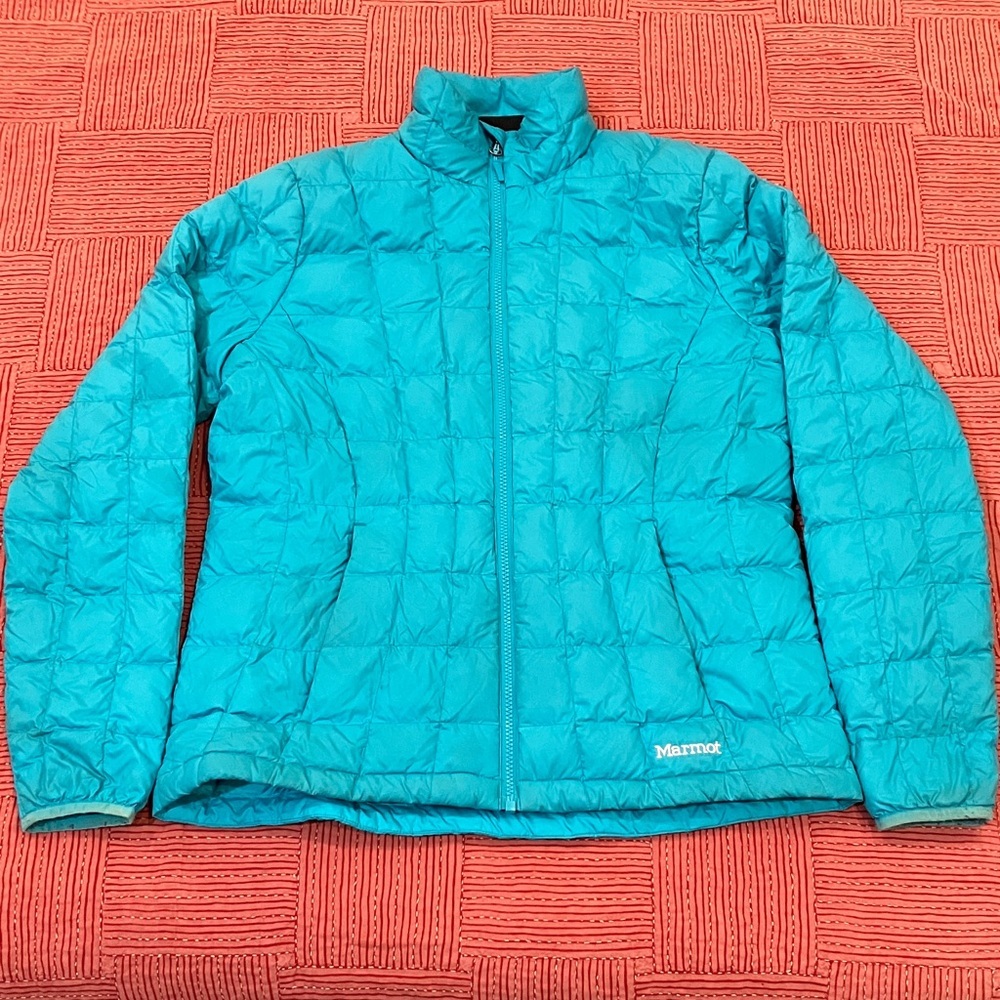 Marmot 700 Fill Down Turquoise Quilted Jacket - Wm’s Large